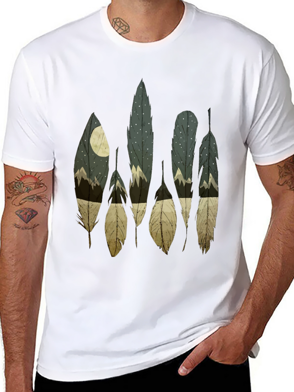 Feather Nightscape Graphic Tee