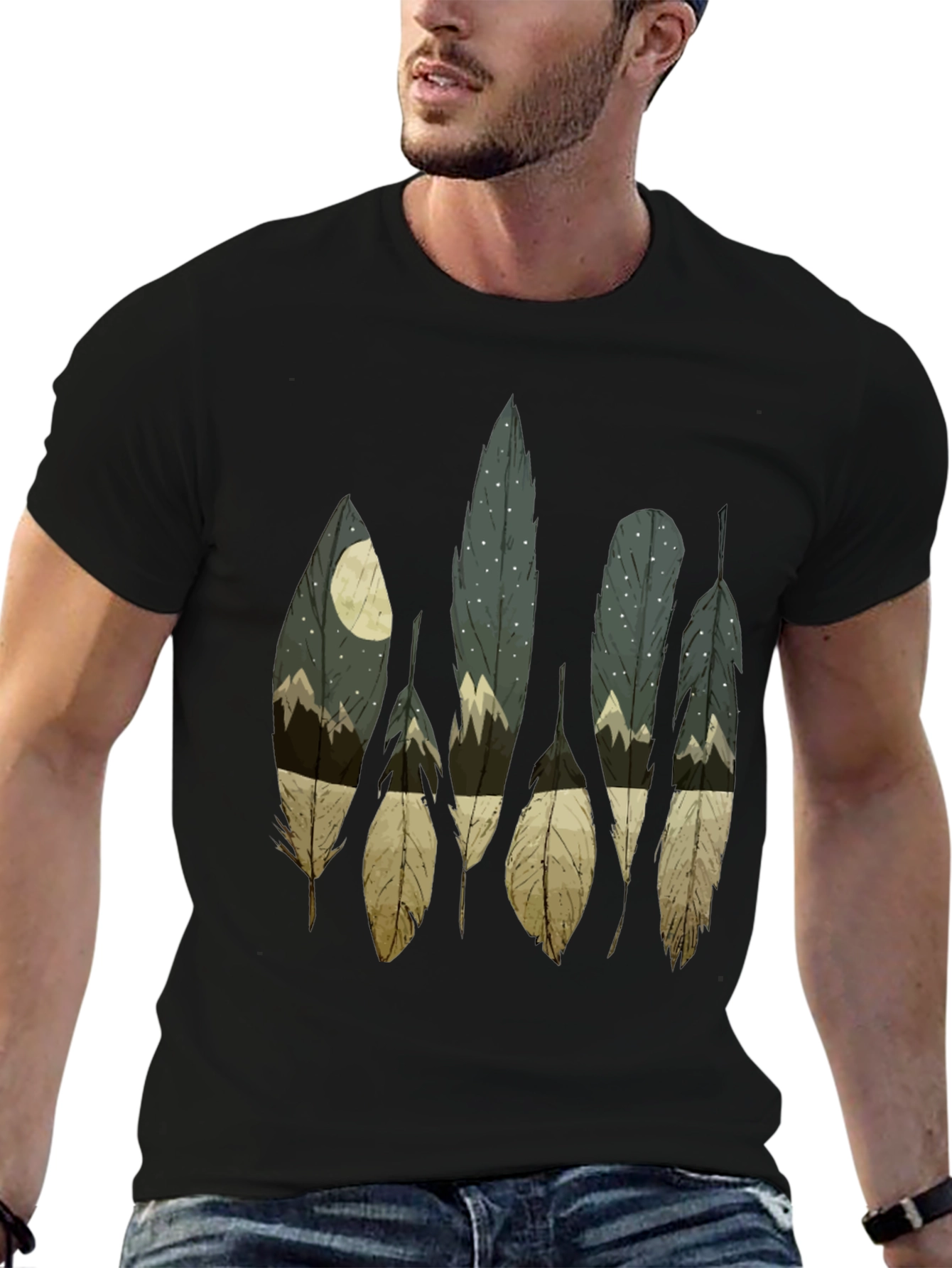 Feather Nightscape Graphic Tee