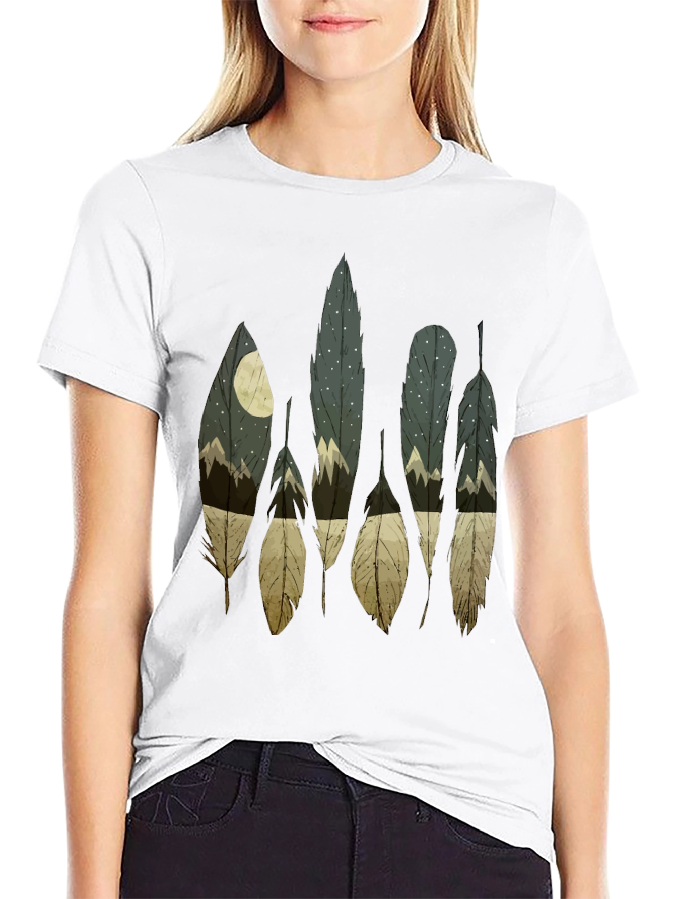 Feather Nightscape Graphic Tee