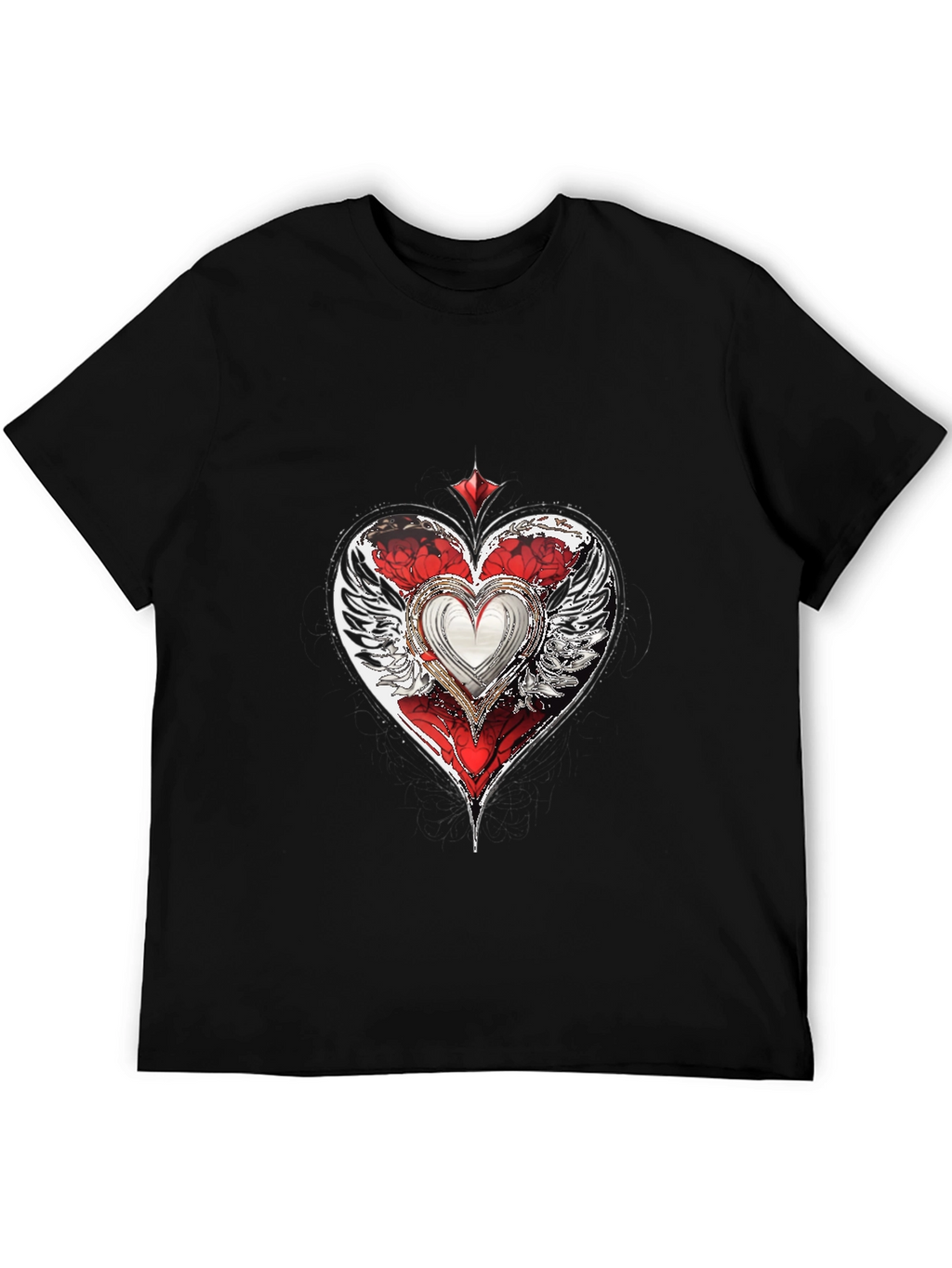 Winged Heart Graphic T-Shirt - Cool Design