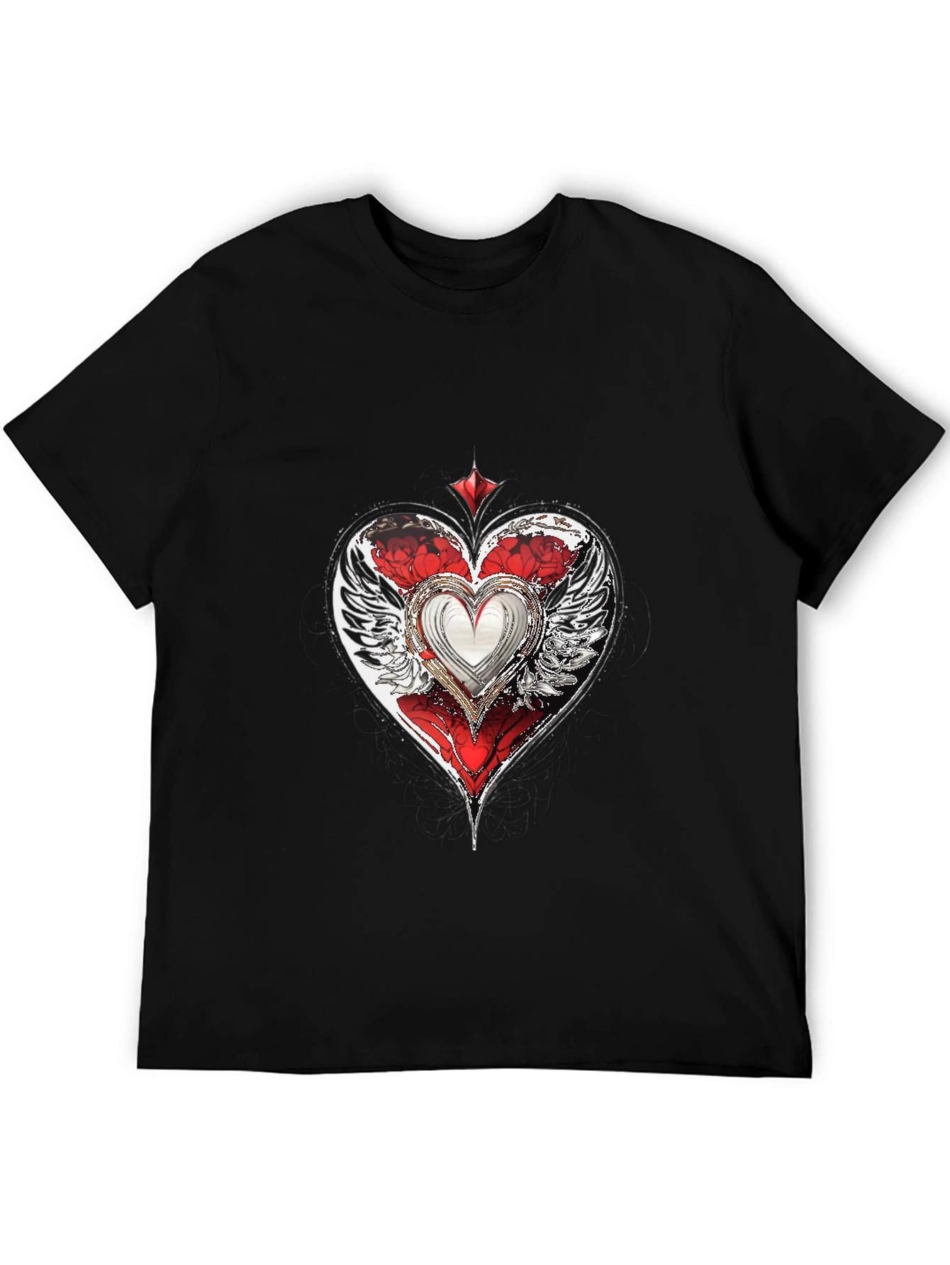 Winged Heart Graphic T-Shirt - Cool Design
