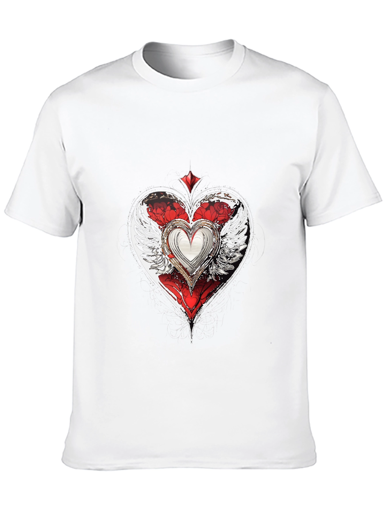 Winged Heart Graphic T-Shirt - Cool Design