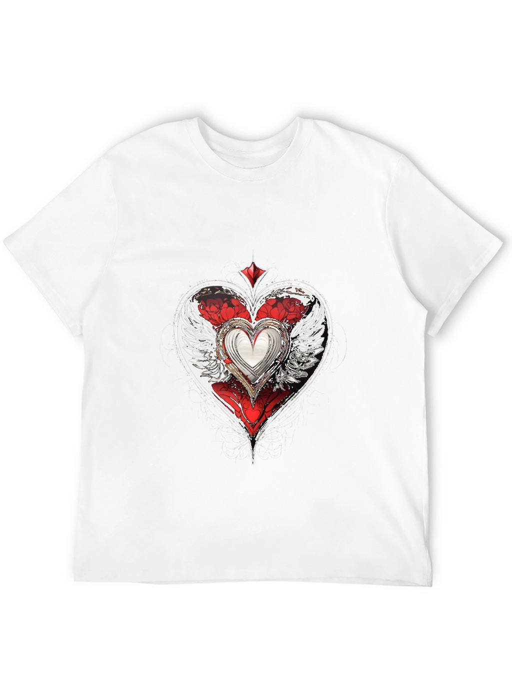 Winged Heart Graphic T-Shirt - Cool Design
