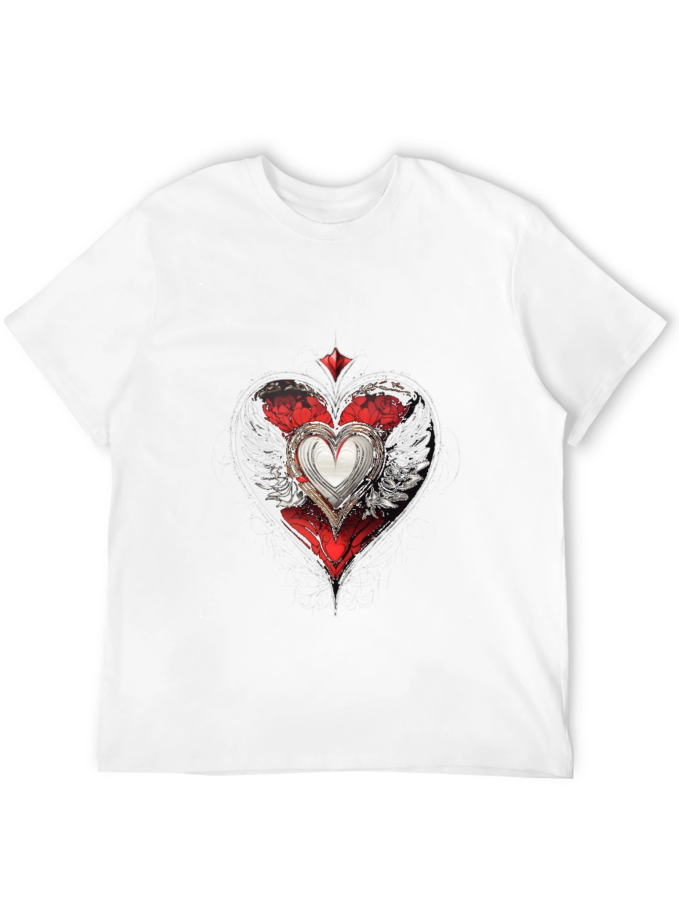 Winged Heart Graphic T-Shirt - Cool Design