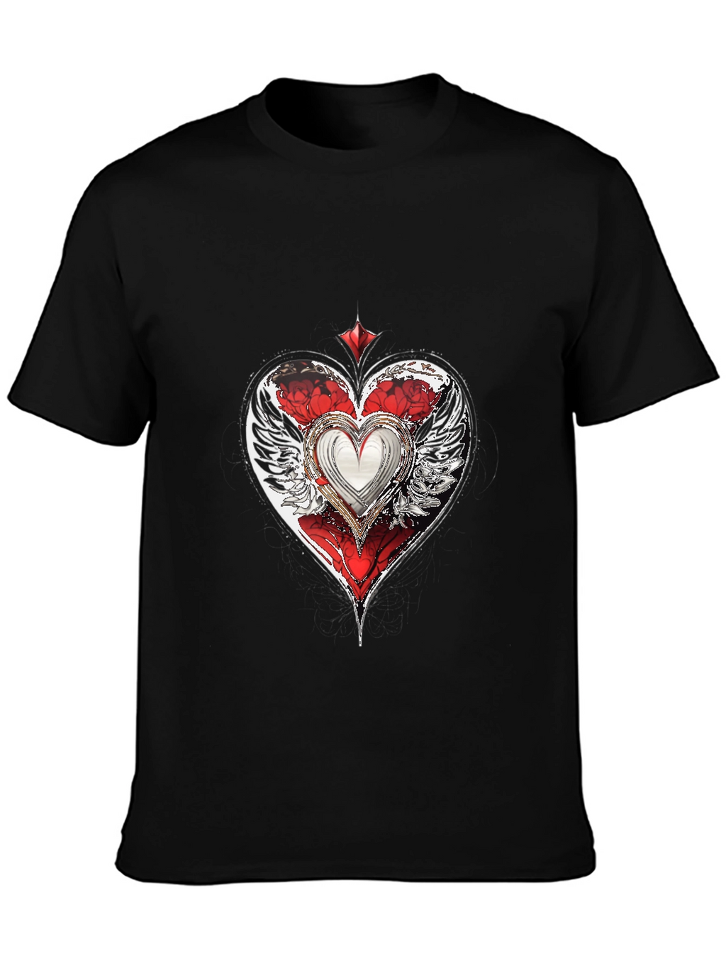 Winged Heart Graphic T-Shirt - Cool Design