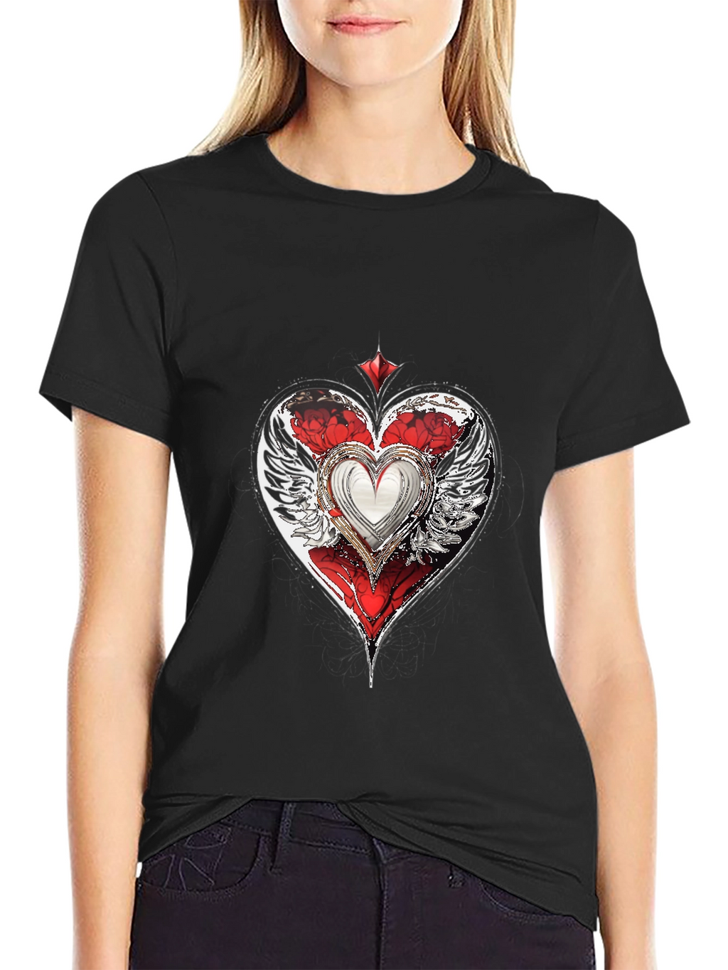 Winged Heart Graphic T-Shirt - Cool Design