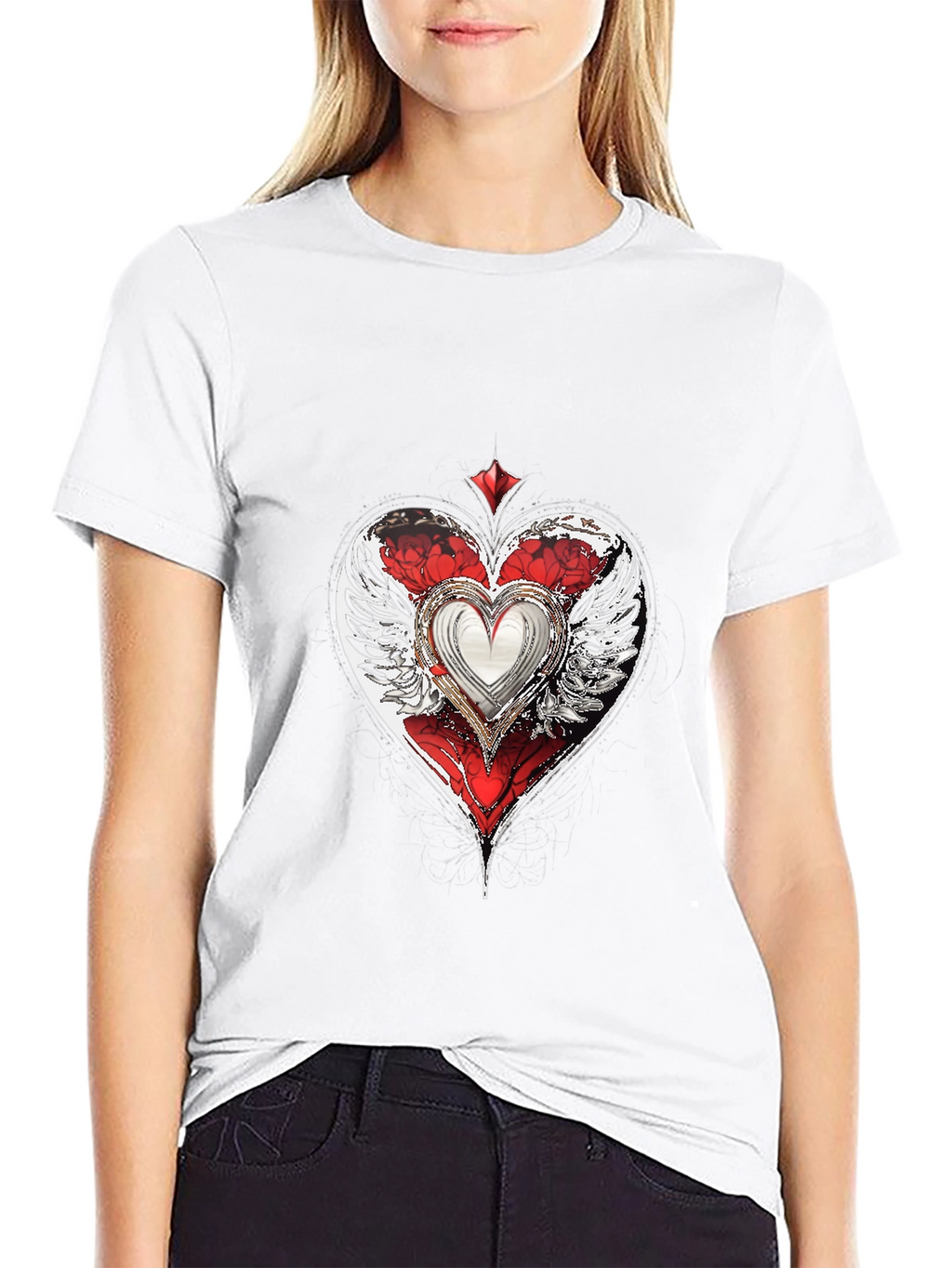 Winged Heart Graphic T-Shirt - Cool Design