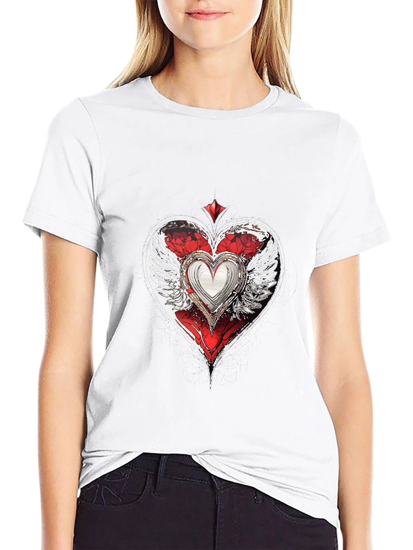 Winged Heart Graphic T-Shirt - Cool Design