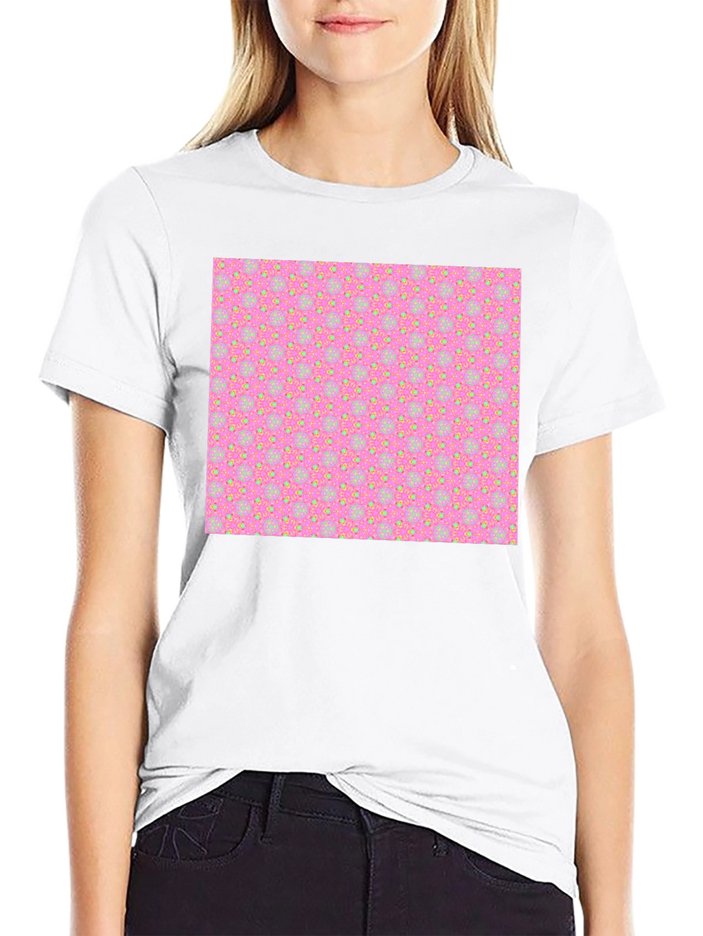 Patterned T-Shirt - Pink & Yellow Design