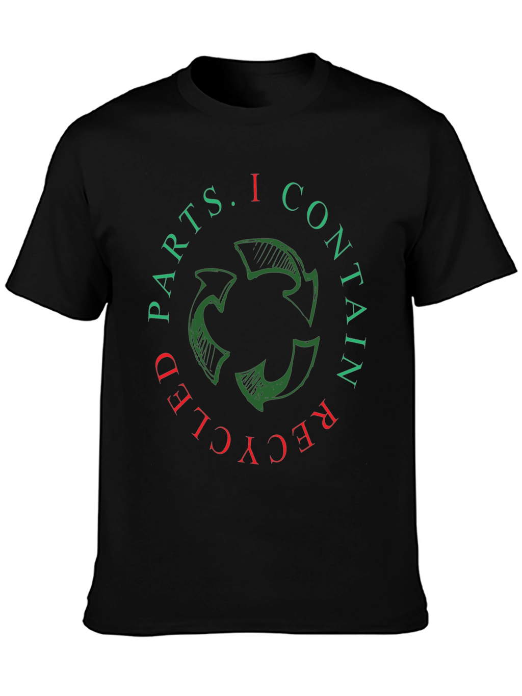 Recycled Parts Graphic Tee - Eco-Friendly Statement T-Shirt