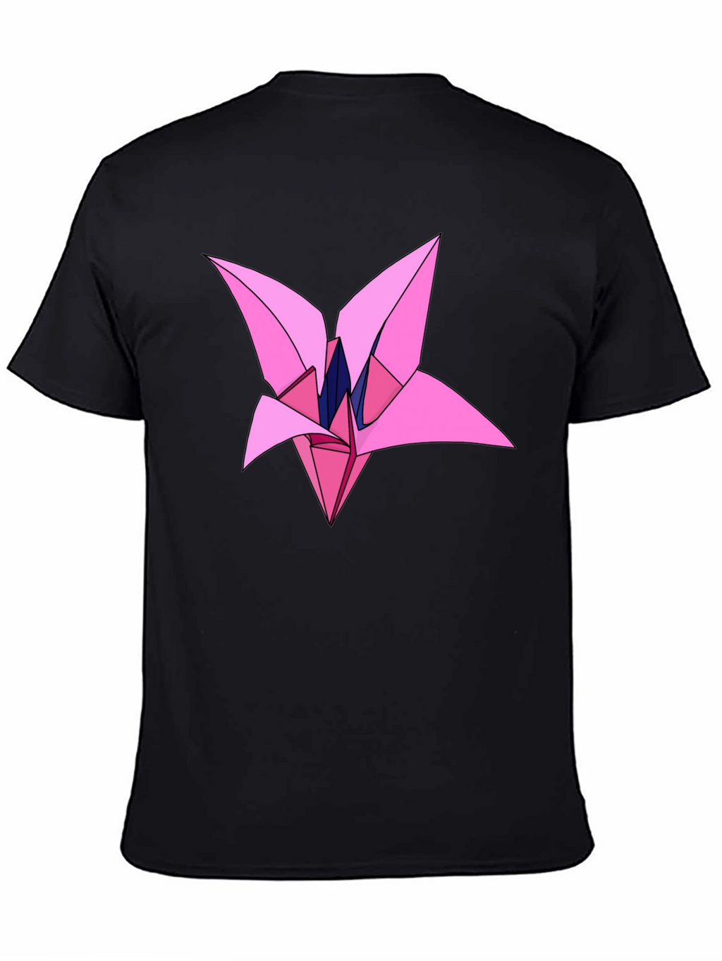 Origami Flower Graphic Black T-Shirt