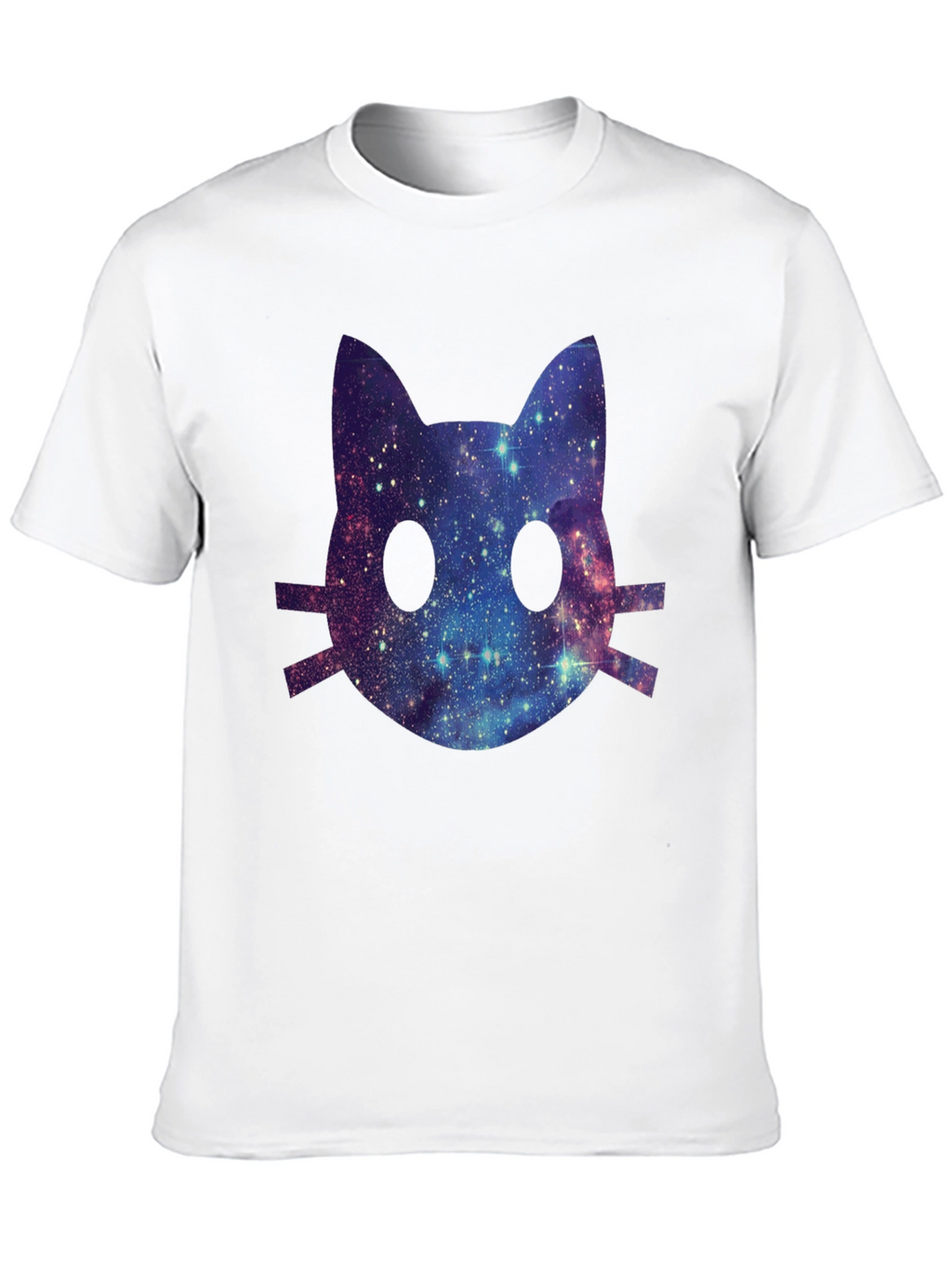 Galaxy Cat Face Graphic T-Shirt