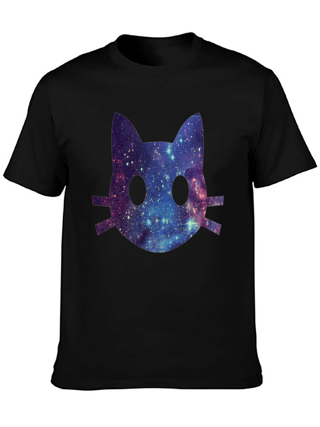 Galaxy Cat Face Graphic T-Shirt
