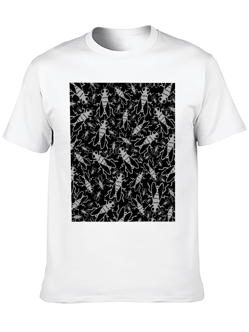 Fly Pattern Graphic Tee - Insect Lover T-Shirt