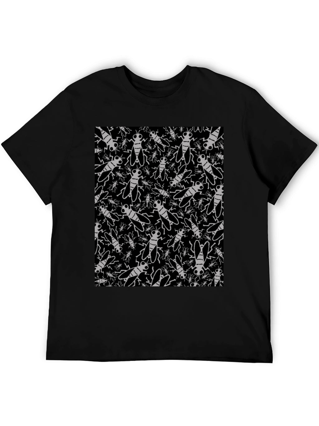 Fly Pattern Graphic Tee - Insect Lover T-Shirt