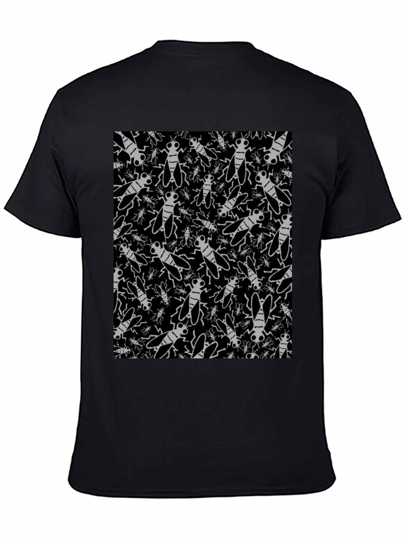 Fly Pattern Graphic Tee - Insect Lover T-Shirt