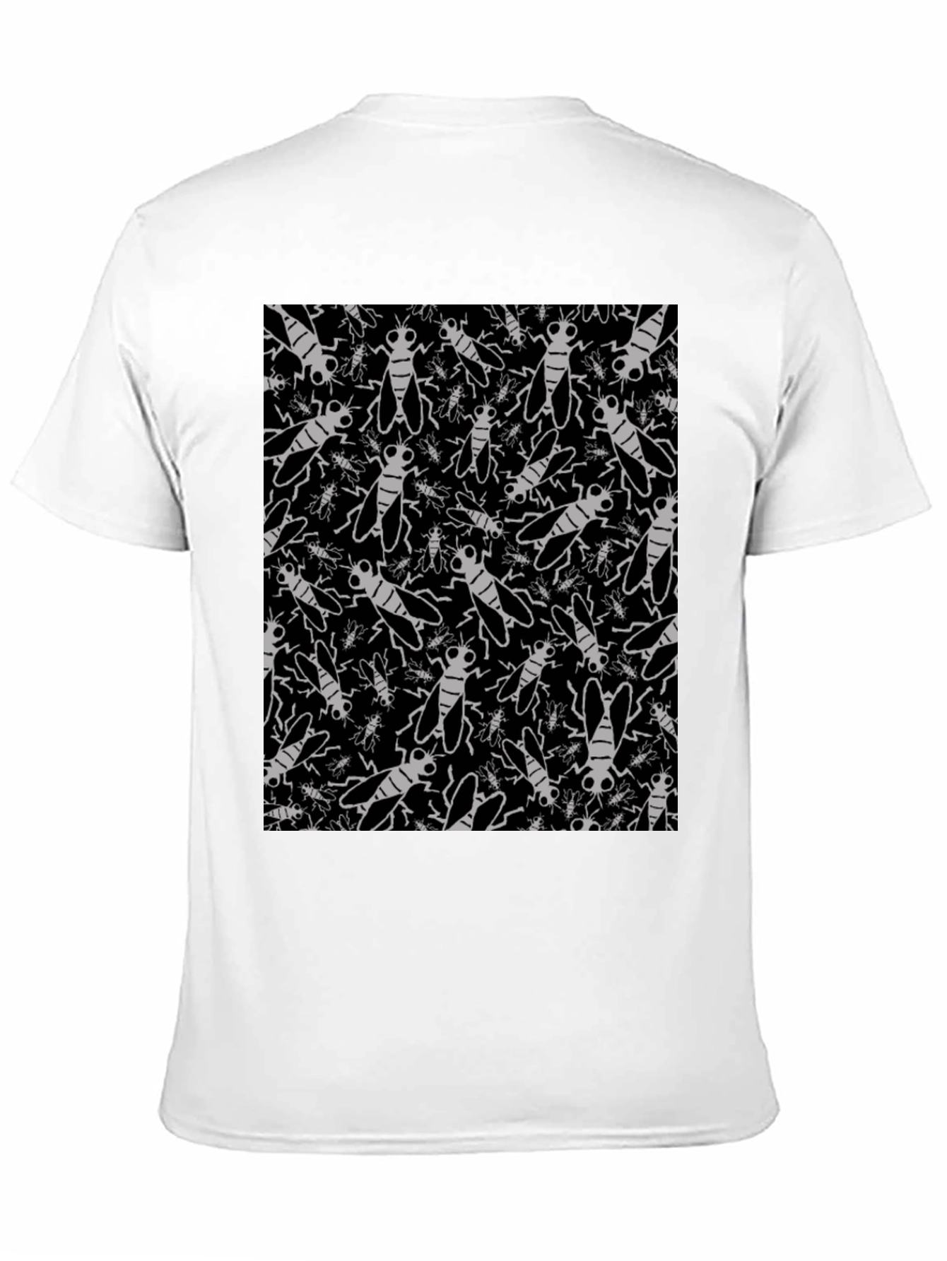 Fly Pattern Graphic Tee - Insect Lover T-Shirt