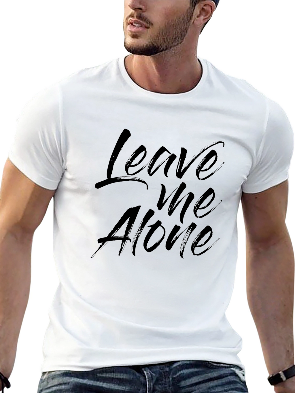 Leave Me Alone Black Graphic T-Shirt