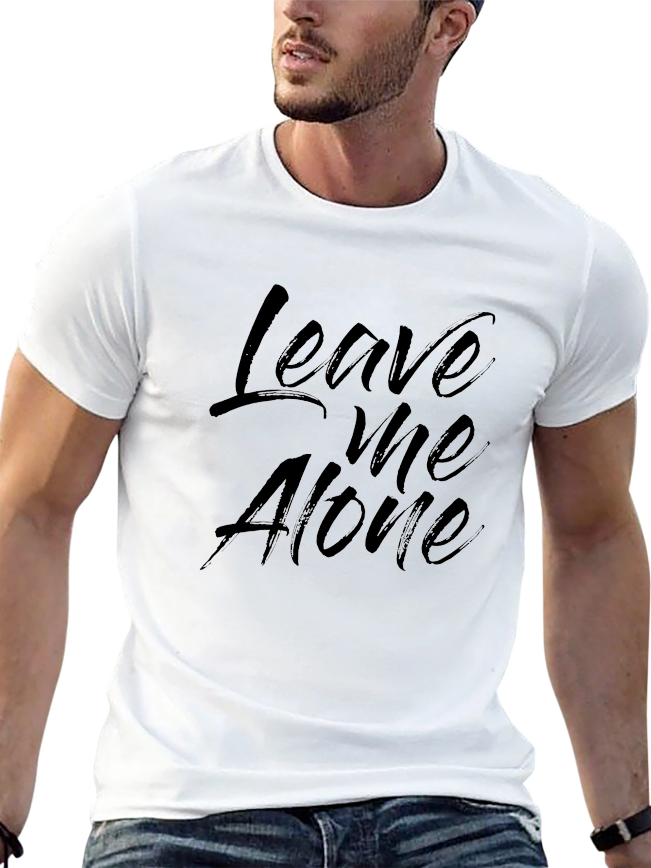 Leave Me Alone Black Graphic T-Shirt