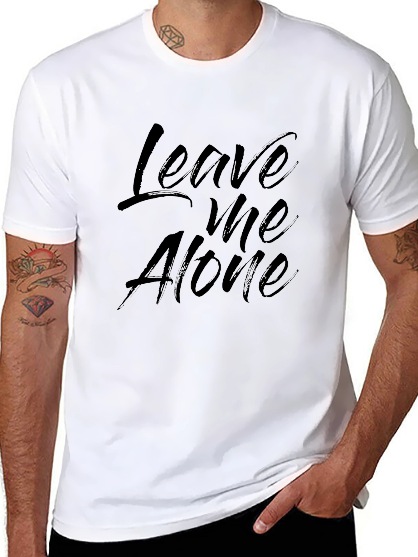Leave Me Alone Black Graphic T-Shirt