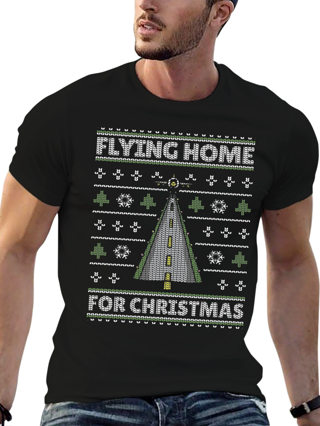 Flying Home For Christmas Ugly Sweater T-Shirt