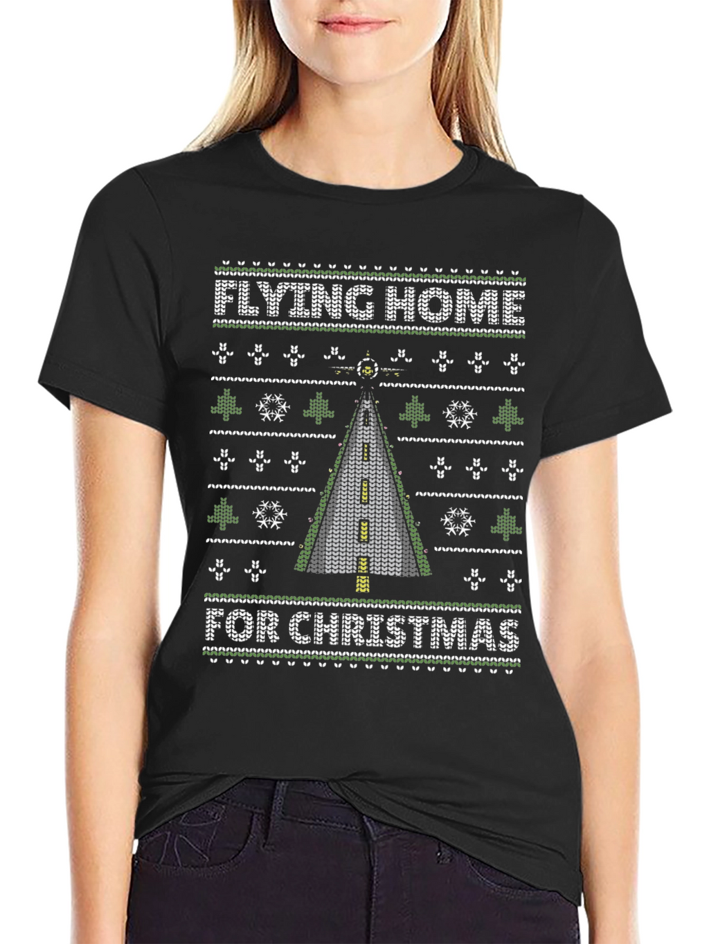 Flying Home For Christmas Ugly Sweater T-Shirt