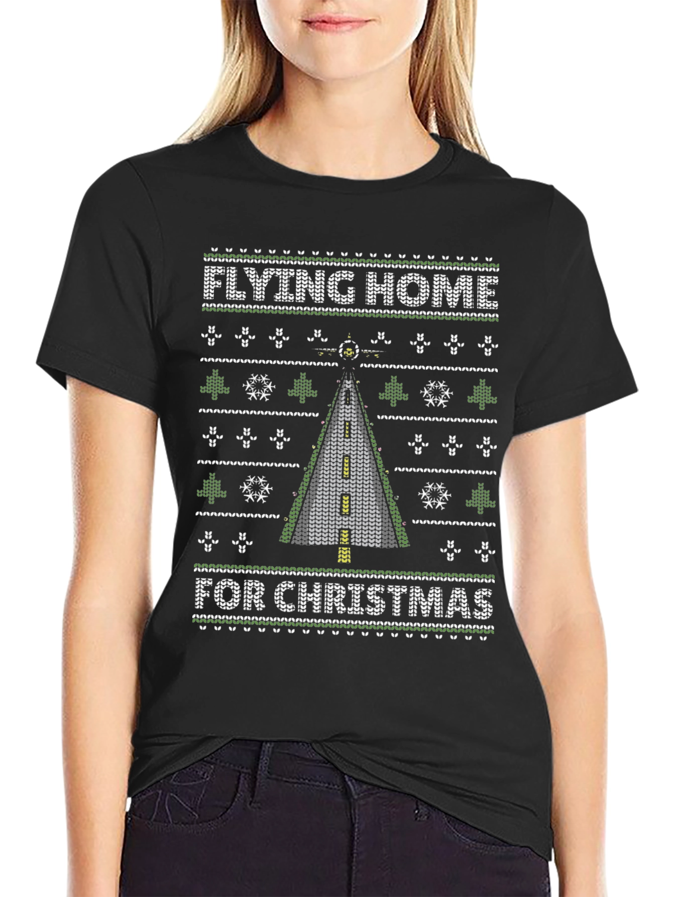 Flying Home For Christmas Ugly Sweater T-Shirt