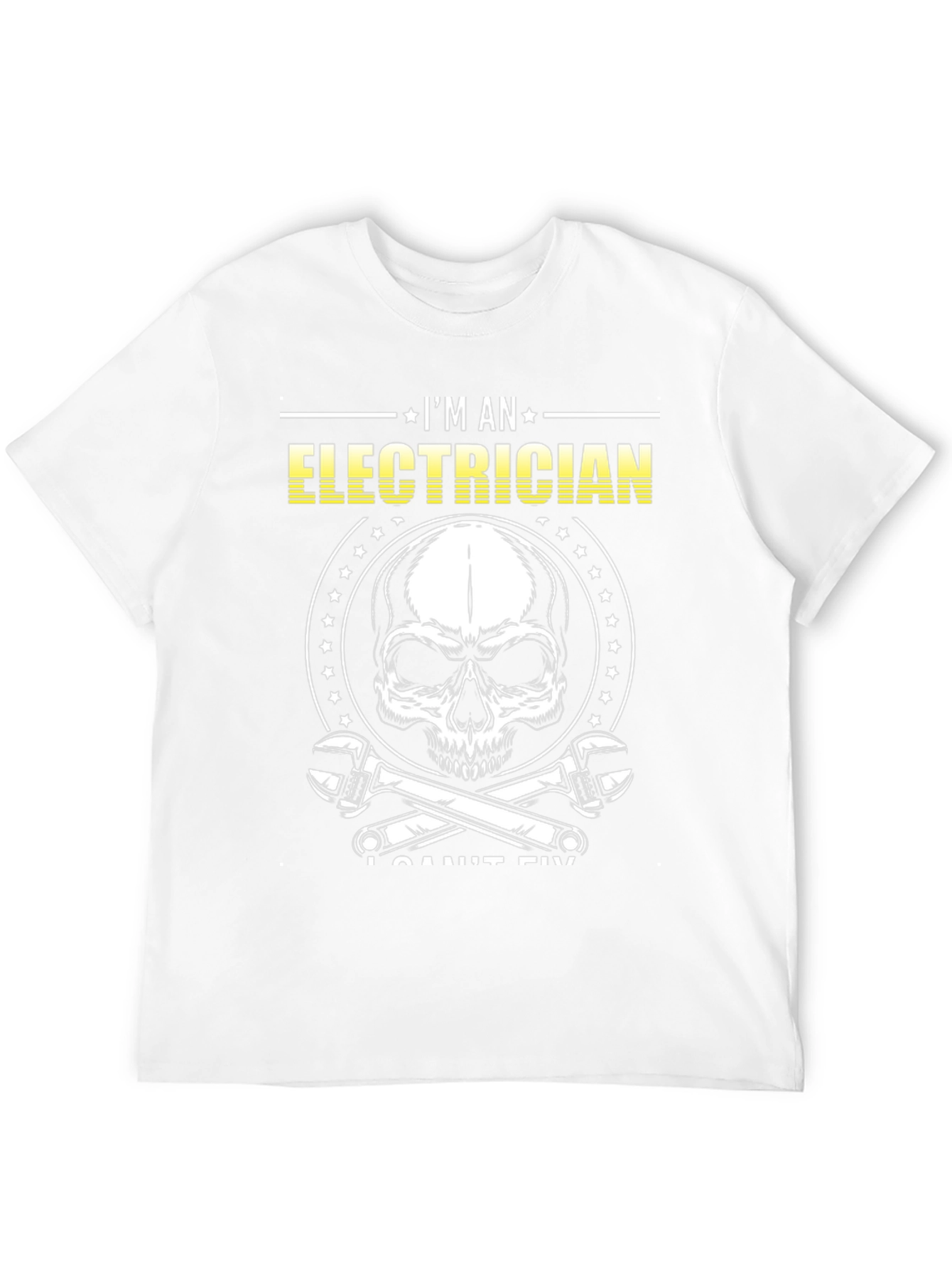 Electrician Skull Graphic T-Shirt - Funny Job Tee
