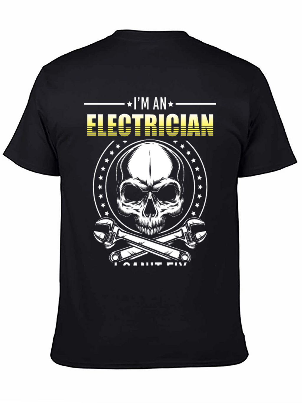Electrician Skull Graphic T-Shirt - Funny Job Tee