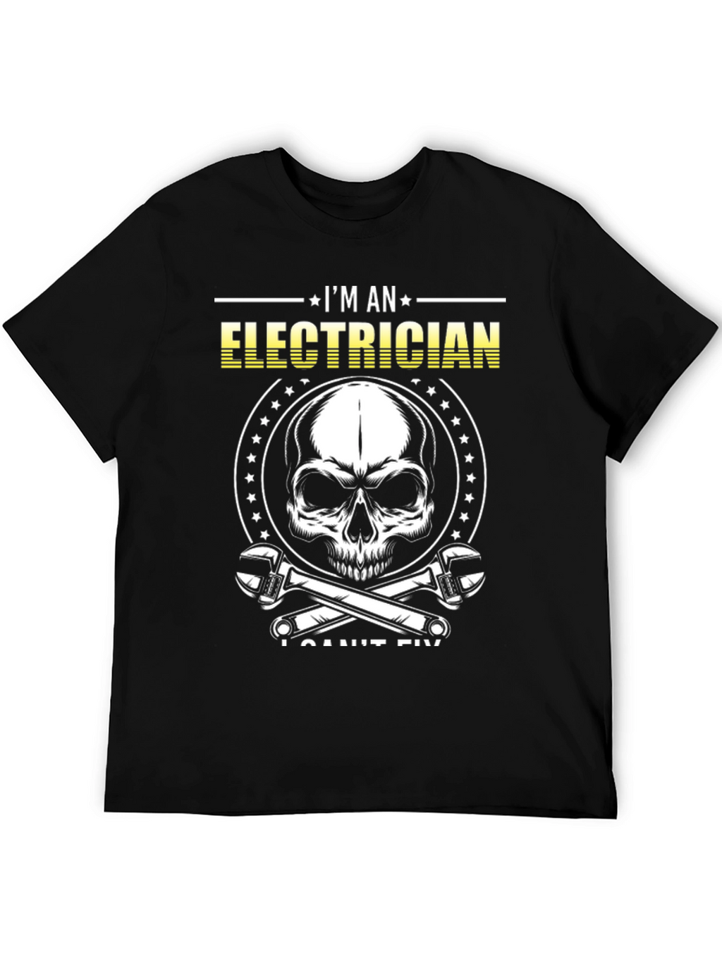 Electrician Skull Graphic T-Shirt - Funny Job Tee