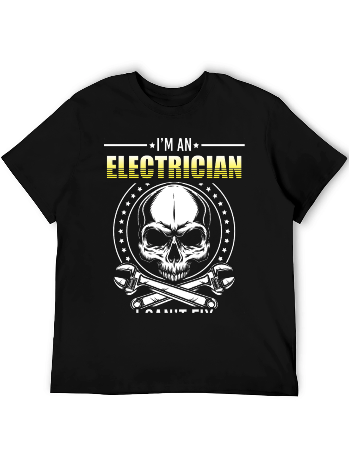 Electrician Skull Graphic T-Shirt - Funny Job Tee