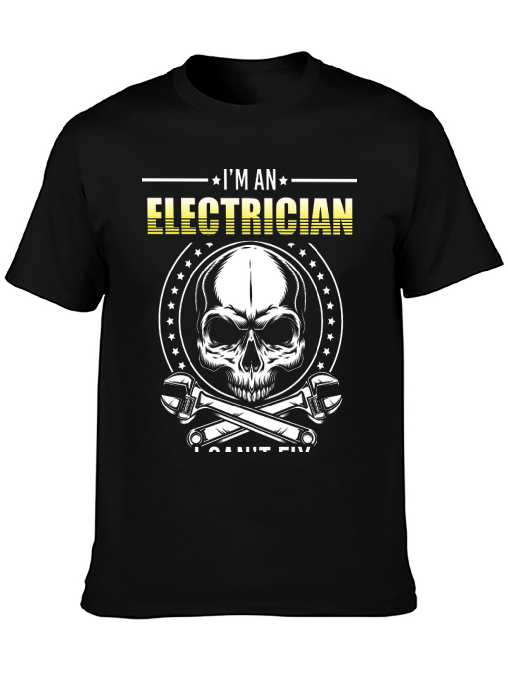 Electrician Skull Graphic T-Shirt - Funny Job Tee