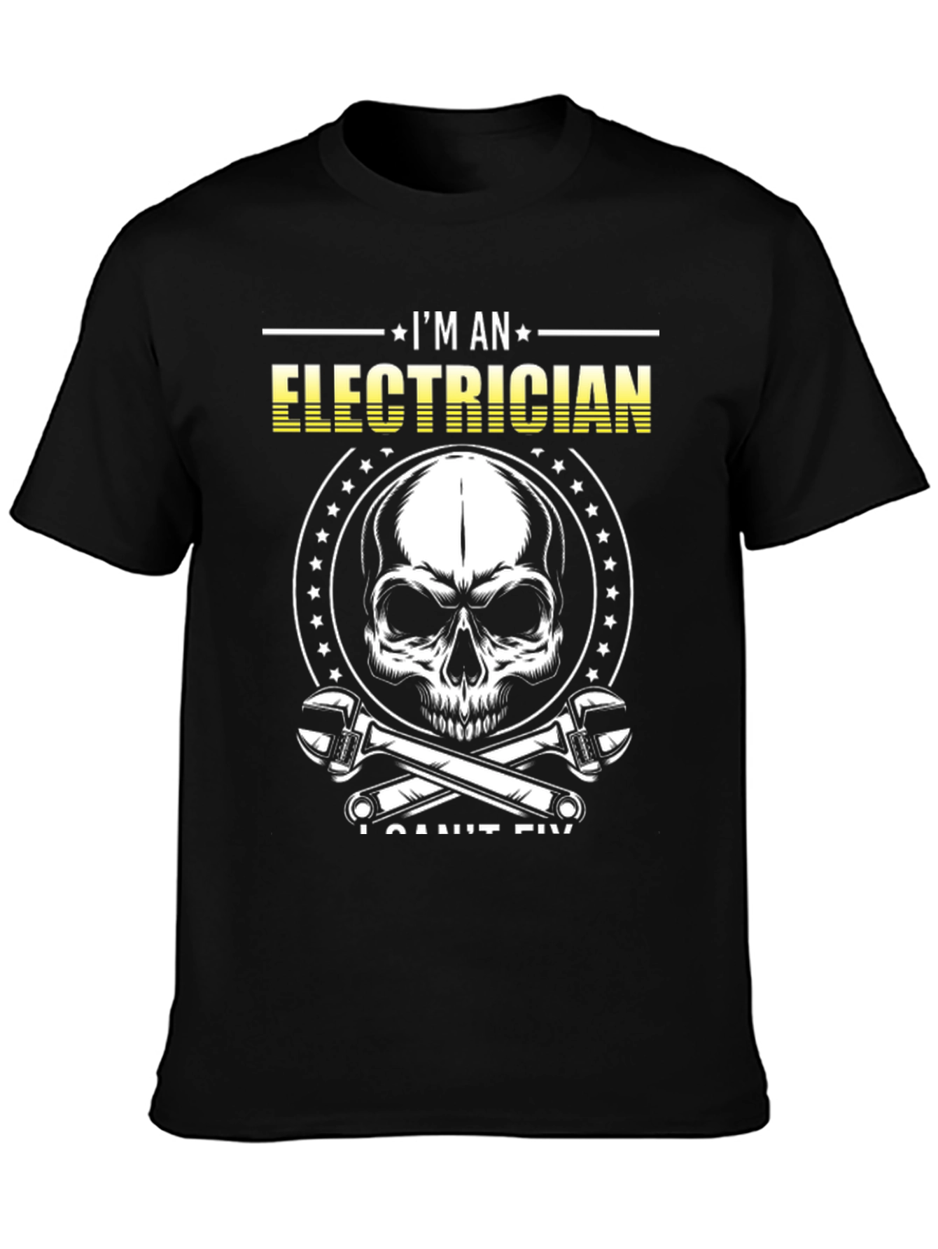 Electrician Skull Graphic T-Shirt - Funny Job Tee