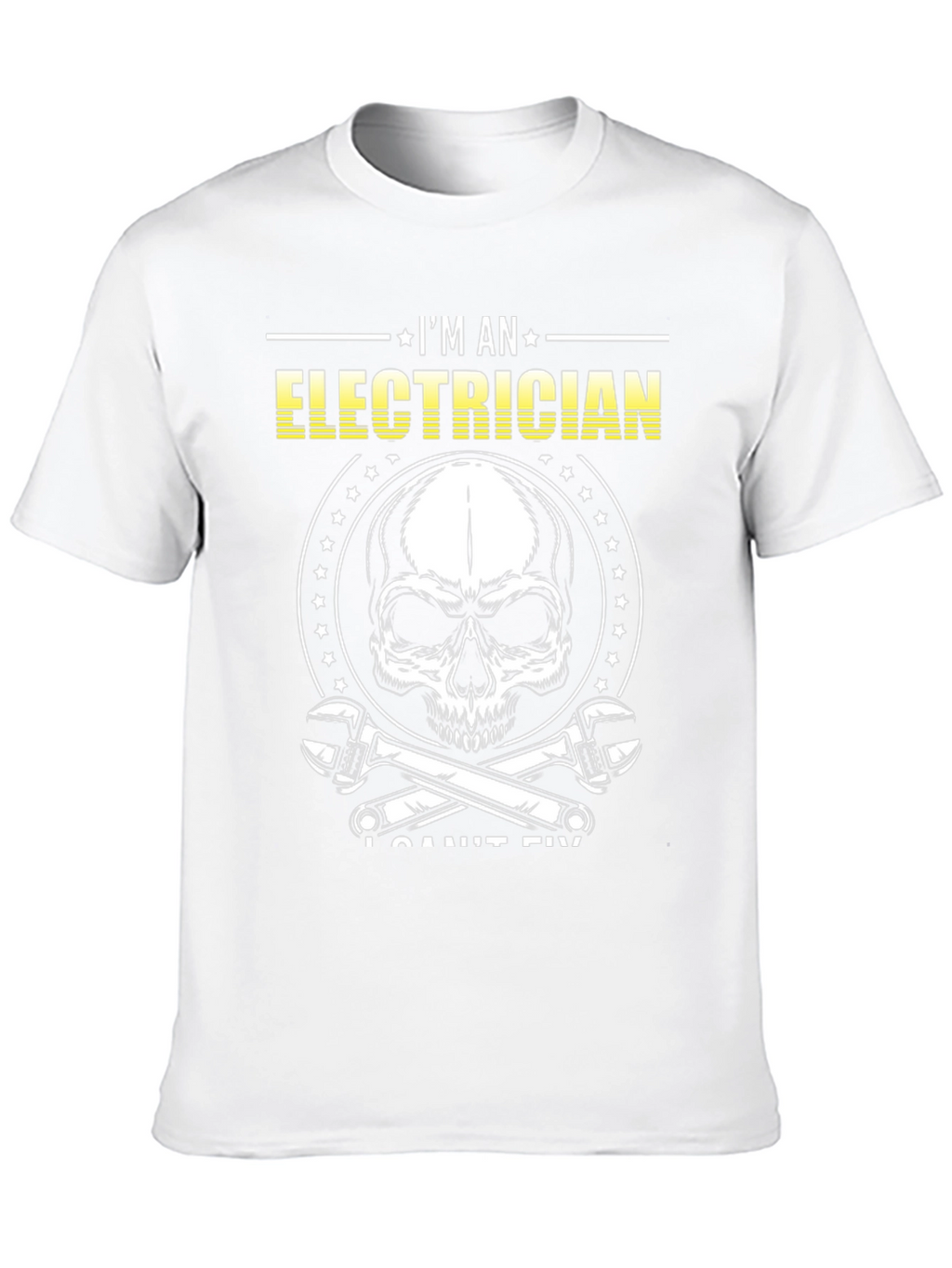 Electrician Skull Graphic T-Shirt - Funny Job Tee