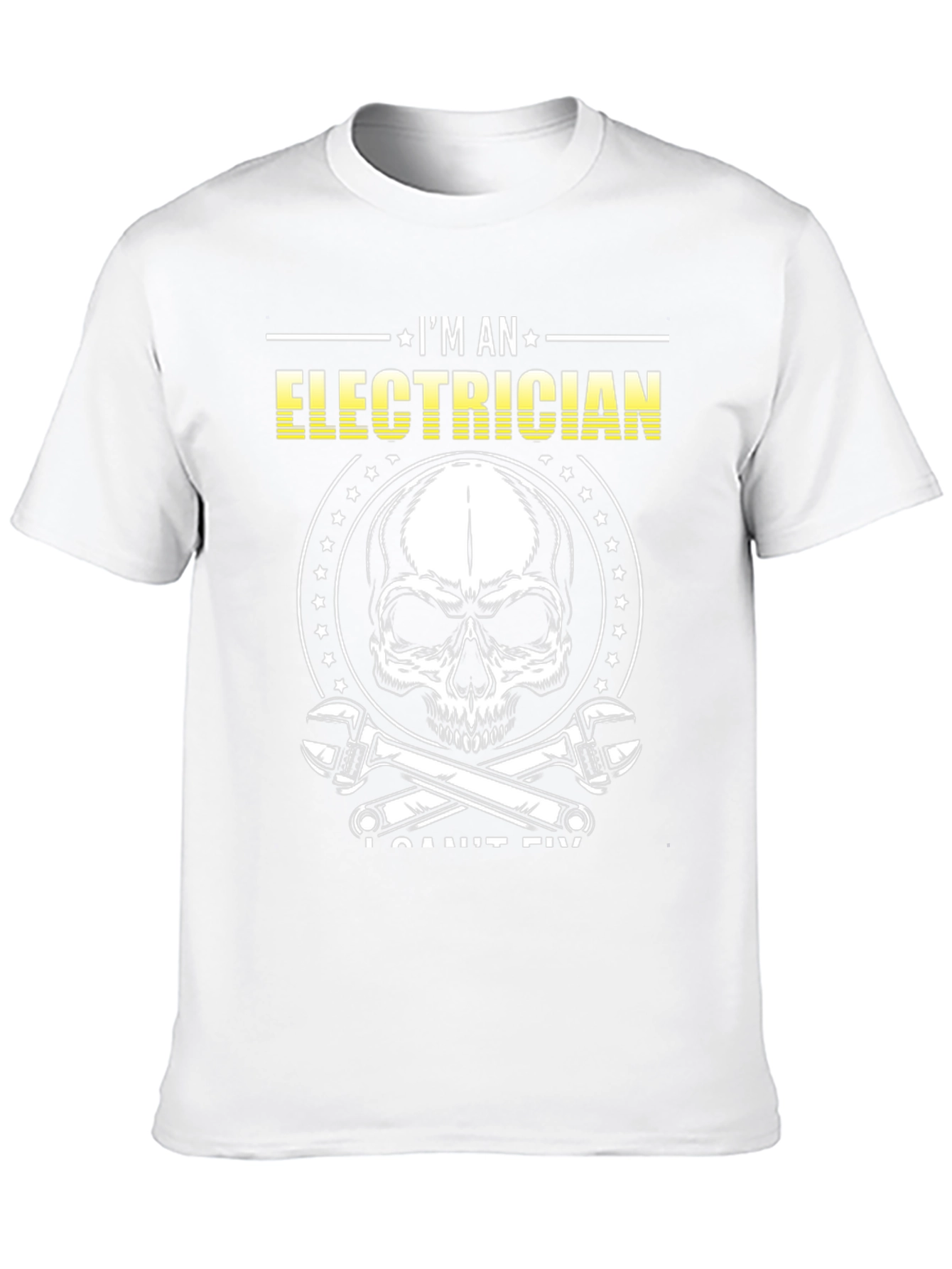 Electrician Skull Graphic T-Shirt - Funny Job Tee