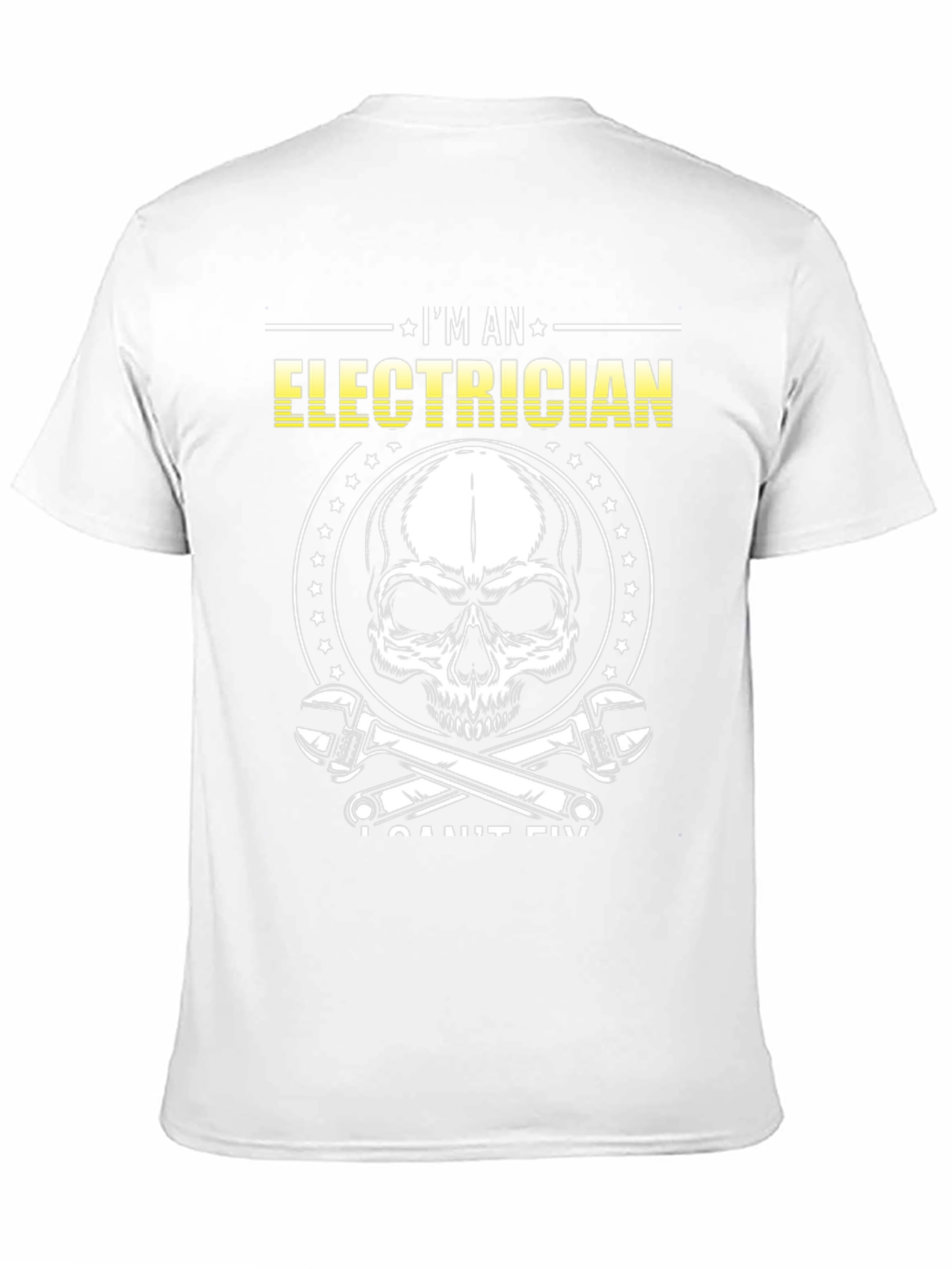 Electrician Skull Graphic T-Shirt - Funny Job Tee