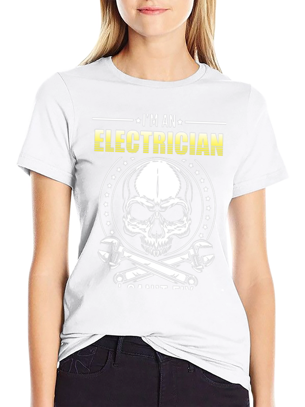 Electrician Skull Graphic T-Shirt - Funny Job Tee