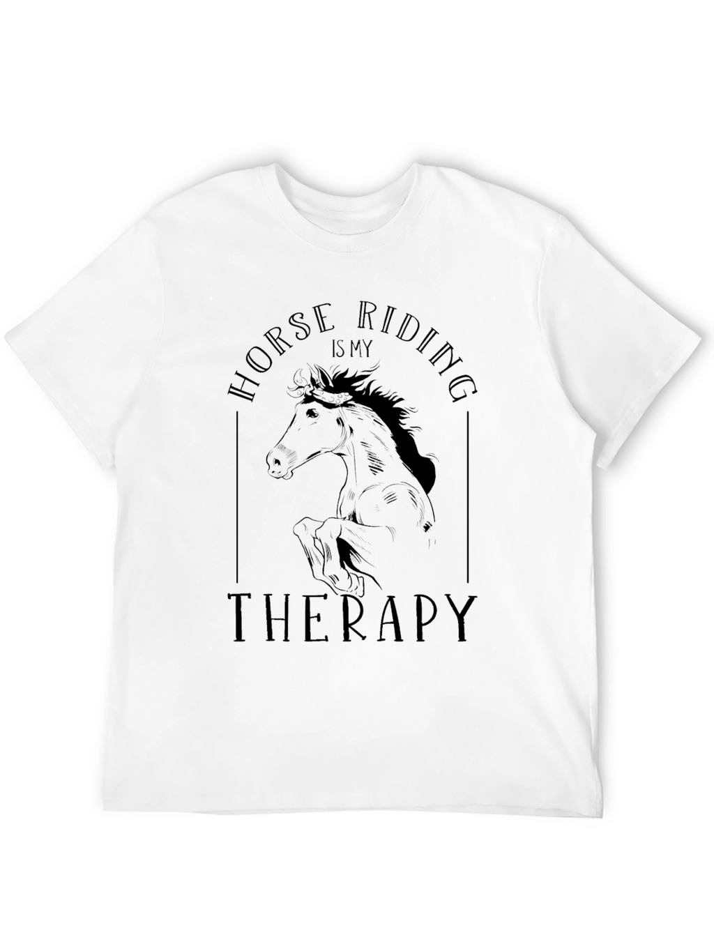 Horse Riding is My Therapy Black T-Shirt