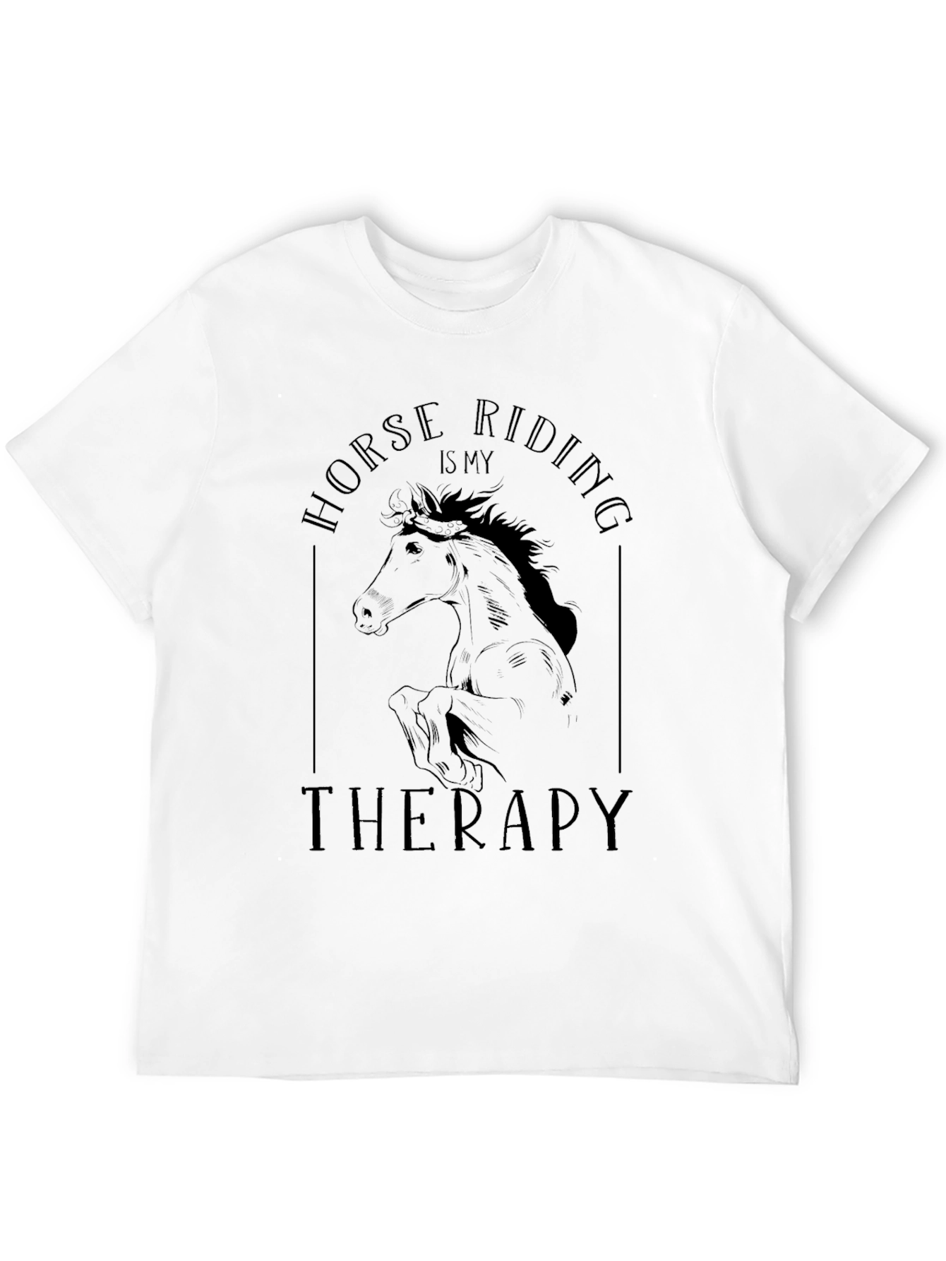 Horse Riding is My Therapy Black T-Shirt