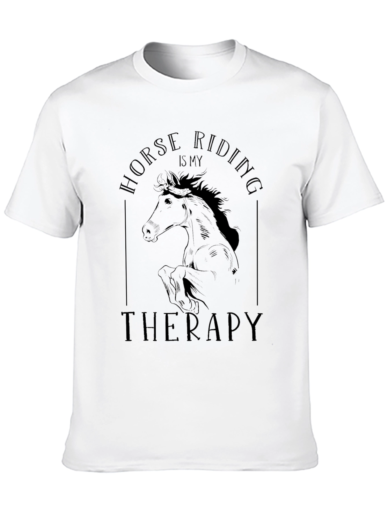 Horse Riding is My Therapy Black T-Shirt