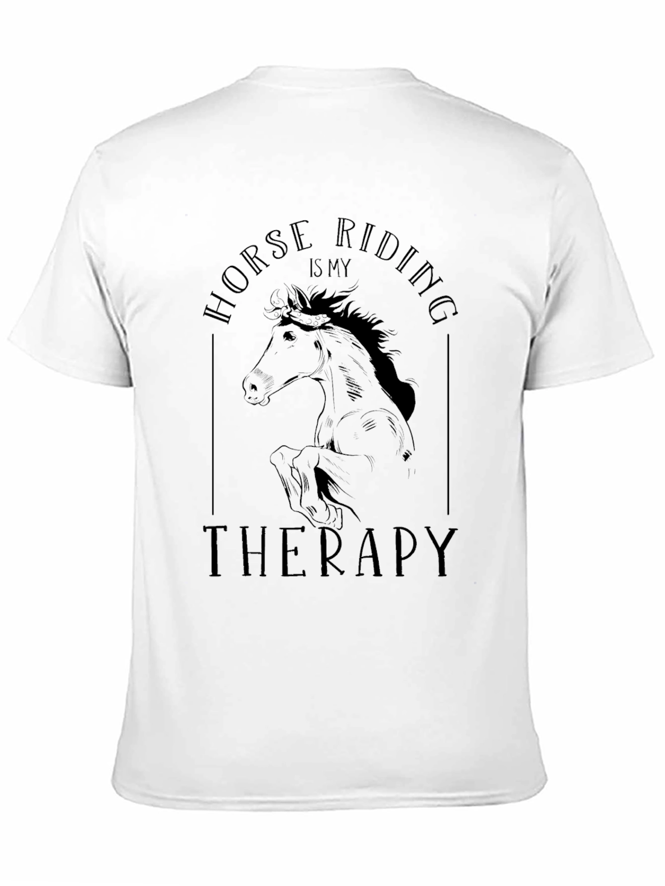 Horse Riding is My Therapy Black T-Shirt