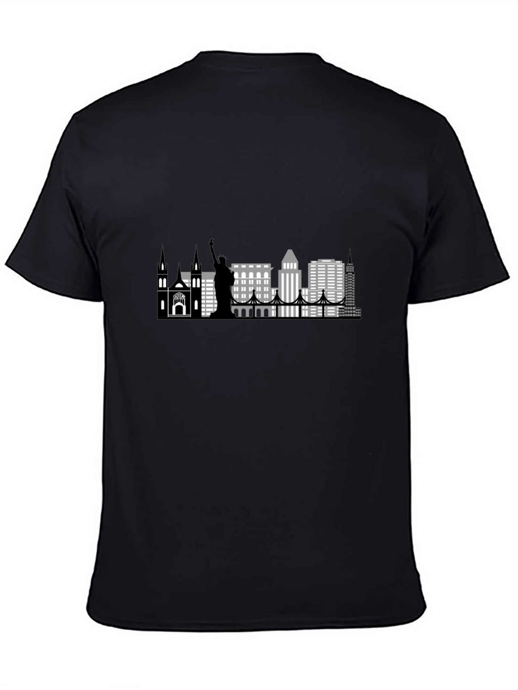 New York Skyline Graphic T-Shirt - Black