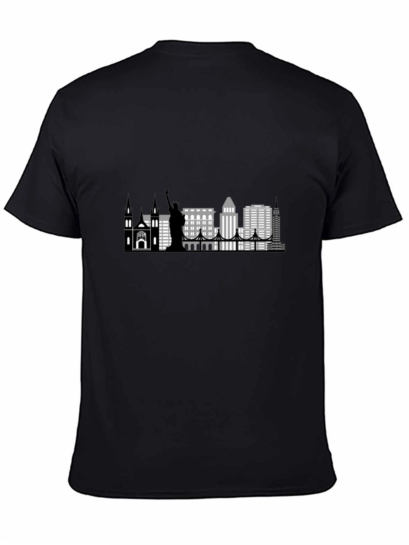 New York Skyline Graphic T-Shirt - Black