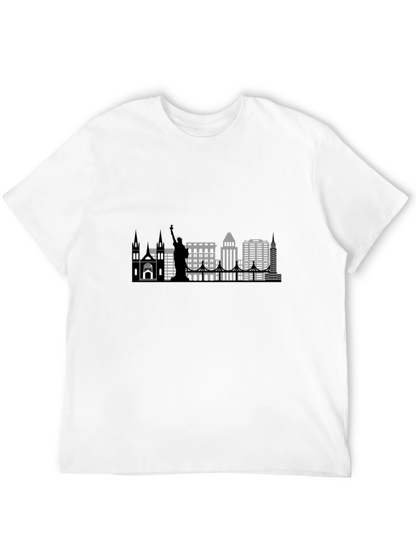 New York Skyline Graphic T-Shirt - Black