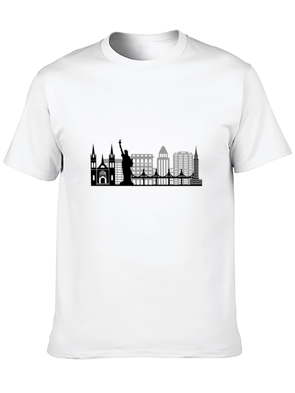 New York Skyline Graphic T-Shirt - Black