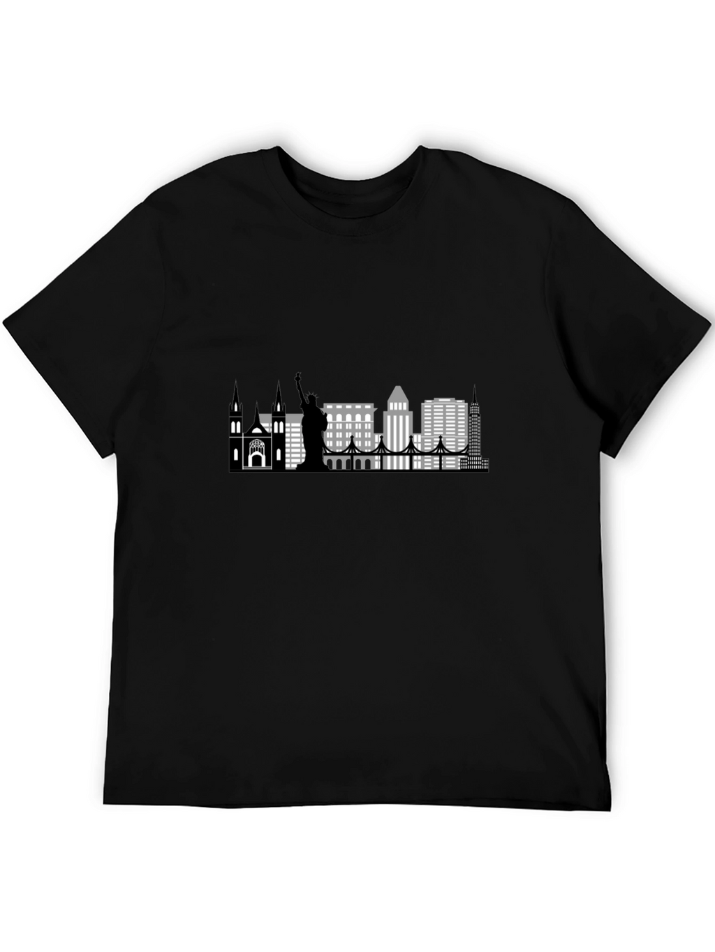 New York Skyline Graphic T-Shirt - Black