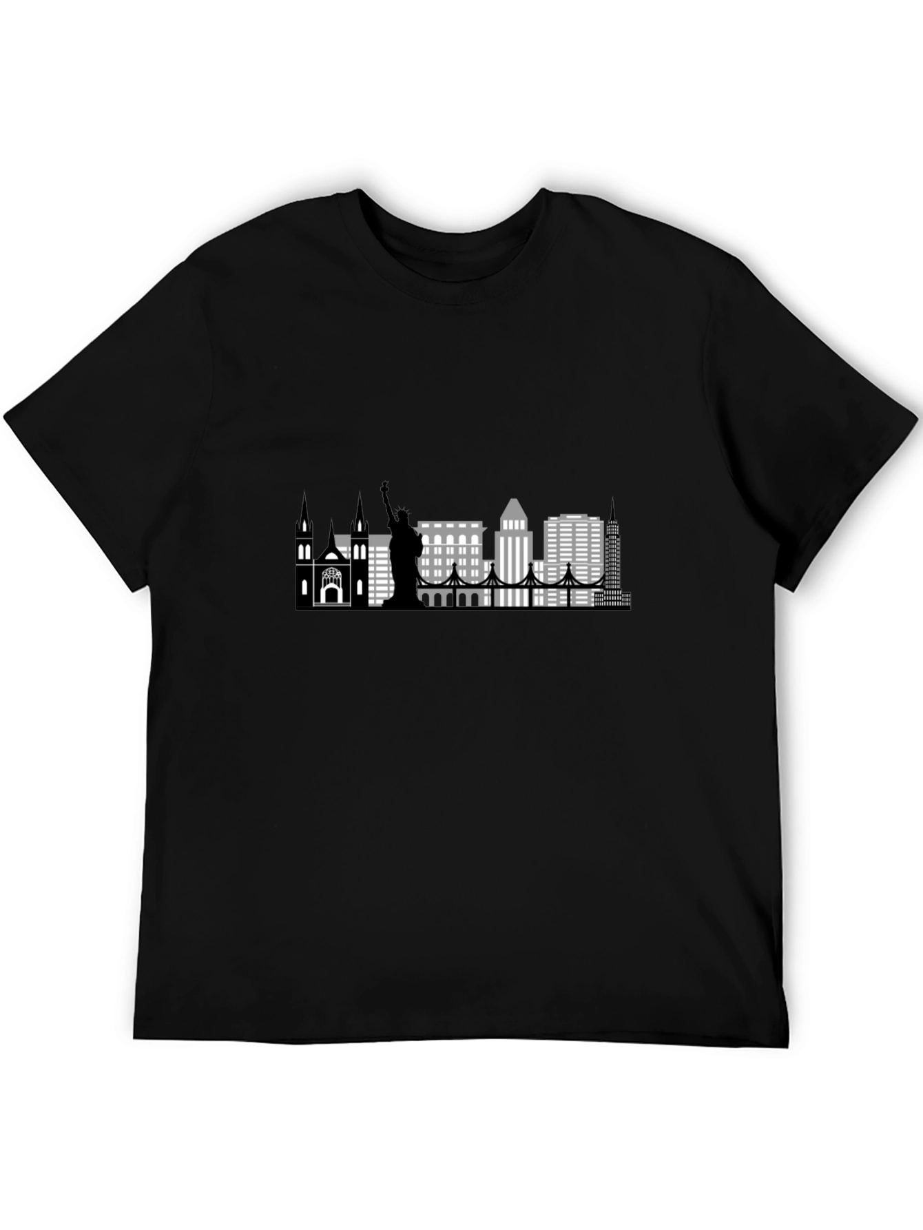 New York Skyline Graphic T-Shirt - Black
