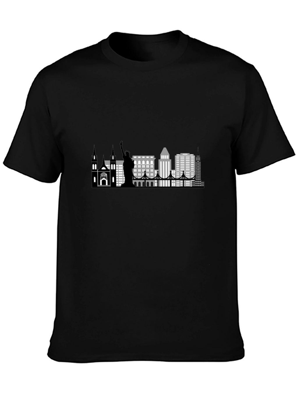 New York Skyline Graphic T-Shirt - Black