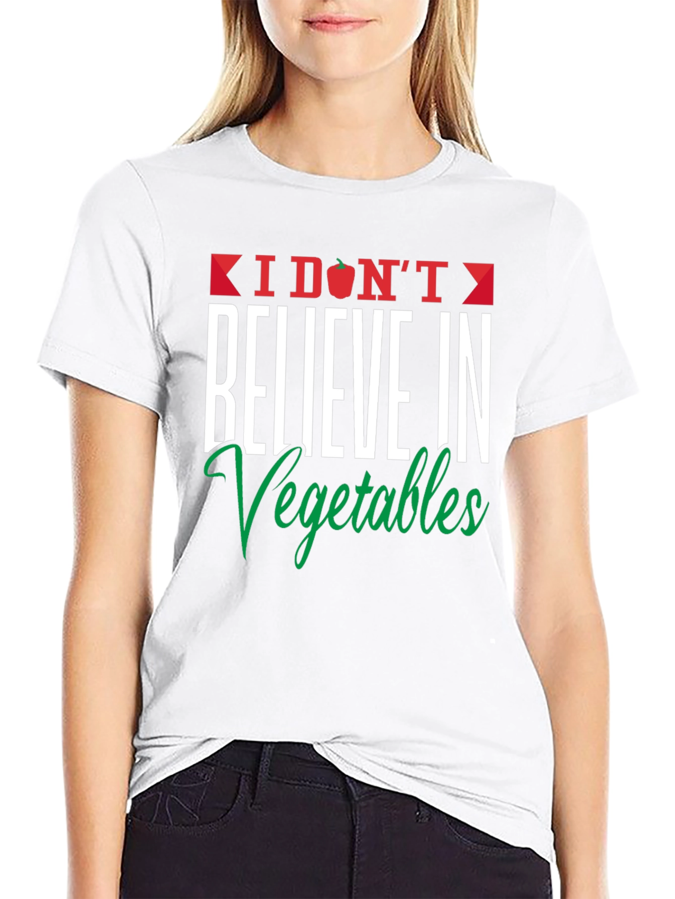 Funny I Dont Believe in Vegetables Graphic Tee