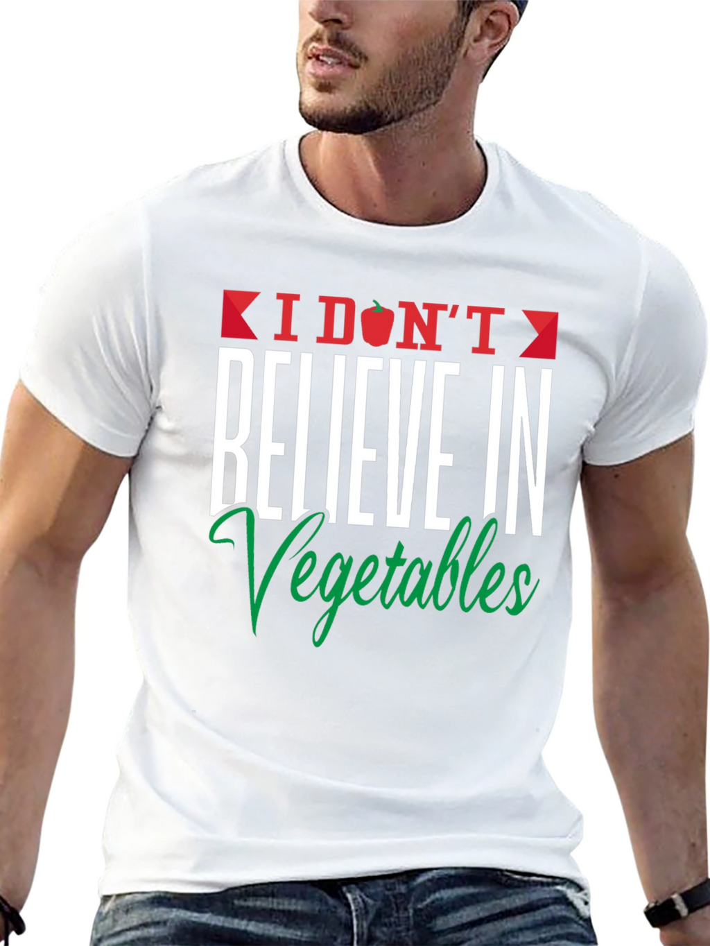 Funny I Dont Believe in Vegetables Graphic Tee